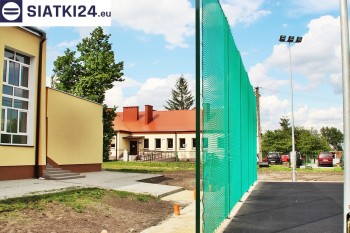 Siatki Starogard Gdański - Zielone siatki ze sznurka na ogrodzeniu boiska orlika dla terenów Starogardu Gdańskiego